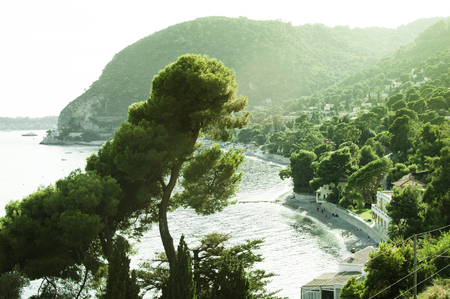 View of the village Eze on the French Riviera in Franceの写真素材