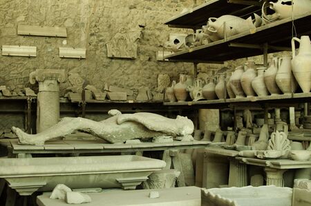 Plaster corpse in Pompeiiの写真素材