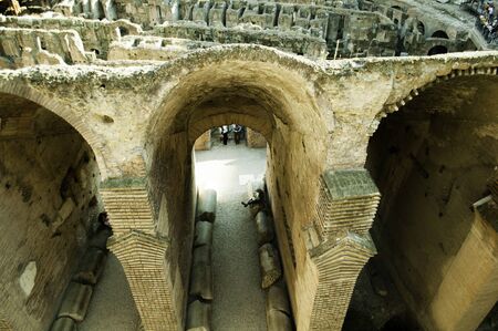 Inside view of the Roman Colosseumの写真素材