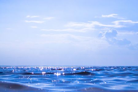warm sea on a hot sunny dayの写真素材