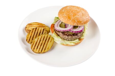 tasty juicy meat well roasted with vegetablesの写真素材