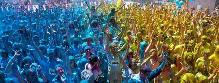 Ukraine, Kiev, June 10, 2018 was the fifth, anniversary Kyiv Color Run, which gathered more than...