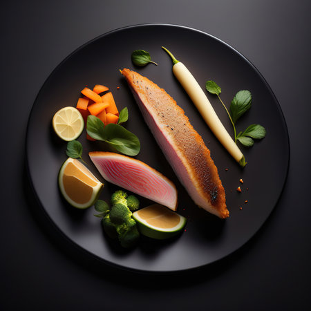 A dish of roast meat, created with the help of AIの素材