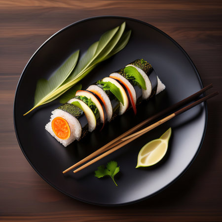 A set of various sushi, different recipes, created with the help of AIの素材