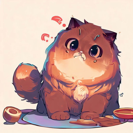 a drawing of a funny cat, created with the help of AIの素材