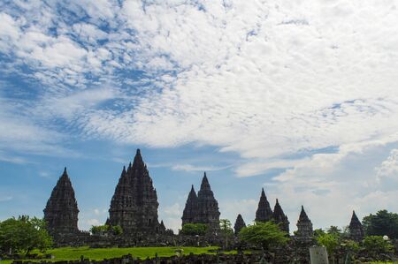 Temple and cloudsの写真素材