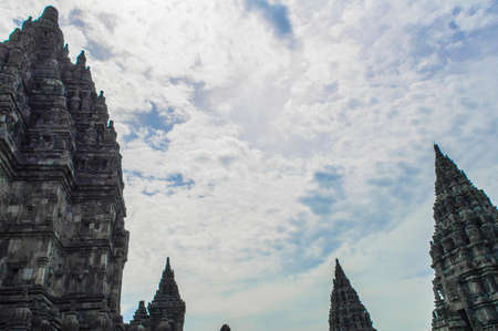 Temple and cloudsの写真素材