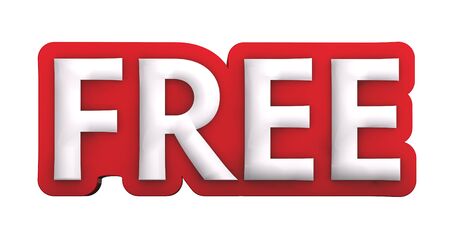 FREE text on isolated on white background.の写真素材