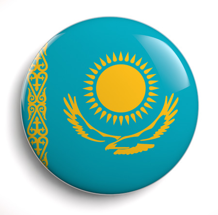 Kazakhstan flag icon. の写真素材