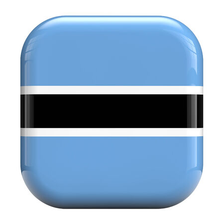 Botswana flag square icon image isolated on whiteの写真素材