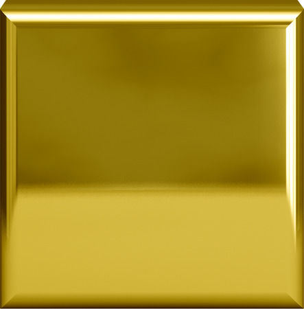 Gold metal plate / fullstop / period letter character isolated on whiteの写真素材