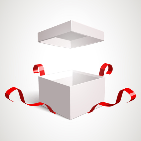 Open gift box vector design template. Elements are separately editable in vector file.のイラスト素材