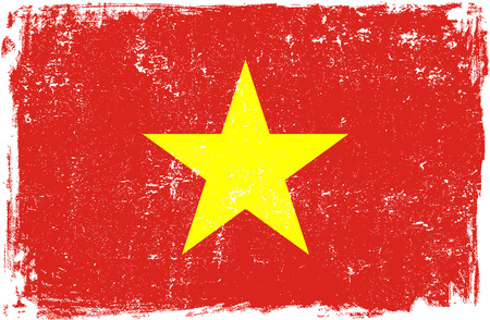 Vietnam vector grunge flag isolated on white background.のイラスト素材