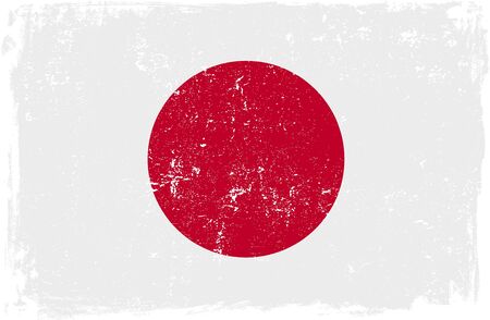 Japan vector grunge flag isolated on white background.のイラスト素材