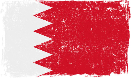 Bahrain vector grunge flag isolated on white background.のイラスト素材