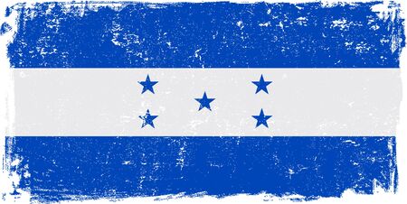 Honduras vector grunge flag isolated on white background.のイラスト素材