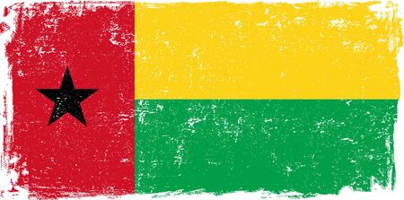 Guinea Bissau vector grunge flag isolated on white background.のイラスト素材