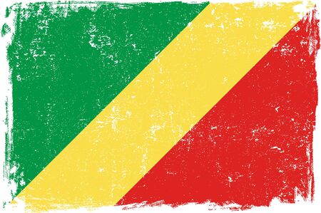 Congo vector grunge flag isolated on white background.のイラスト素材
