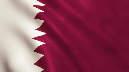 Qatar flag background with fabric texture.の写真素材