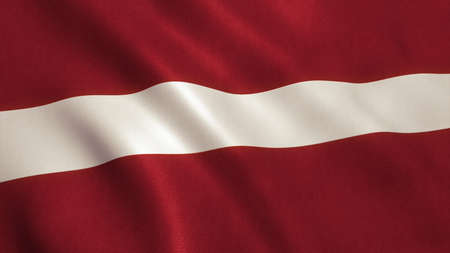 Latvia flag with fabric texture.の写真素材