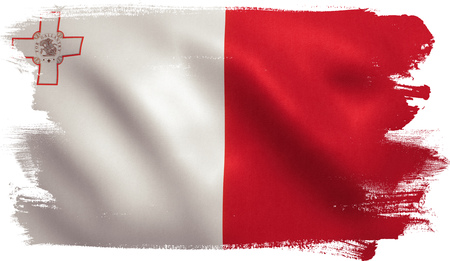 Malta flag with fabric texture. 3D illustration.の写真素材