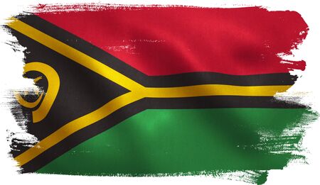 Vanuatu flag with fabric texture. 3D illustration.の写真素材