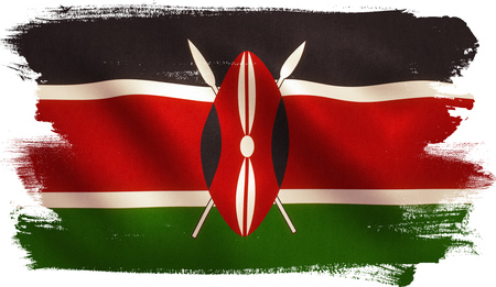 Kenya flag with fabric texture.の写真素材