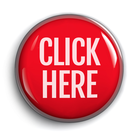 Click Here Button 3D Red Symbol Isolated - 3D Illustrationの写真素材