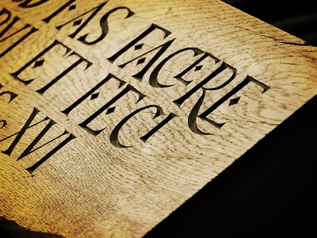 Carved Latin Lettersの写真素材