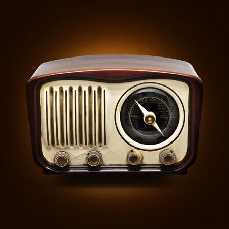 Vintage Radio on a dark backgroundの写真素材