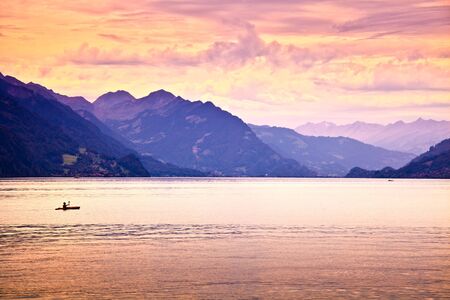 Kayaking in the lakeの写真素材