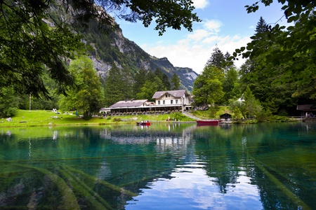 Blausee Lake in the Berner Oberland, Switzerlandのeditorial素材