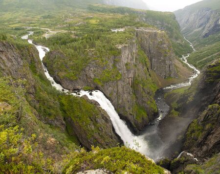 Voringfossen Waterfall, Norwayの写真素材