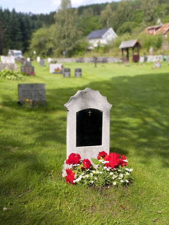 Tomb in the graveyard of Kaupangerの写真素材