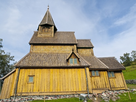 Urnes stave church (Norwegian: Urnes stavkirke) is a stave church at the Ornes farm, near Lustrafjorden in Luster municipality, Sogn og Fjordane county, Norway. In 1979 the Urnes stave church was listed as a  Site by . It is owned by Fortidsminneforeningeの写真素材
