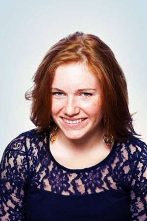 Cute Redhead Girl Portraitの写真素材