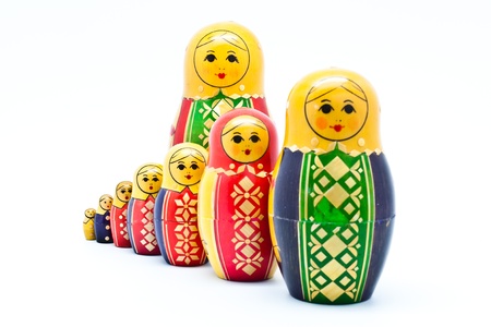 Collection of Antique Russian Dollsの写真素材