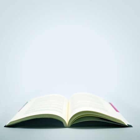 Open Book in a Grey Backgroundの写真素材