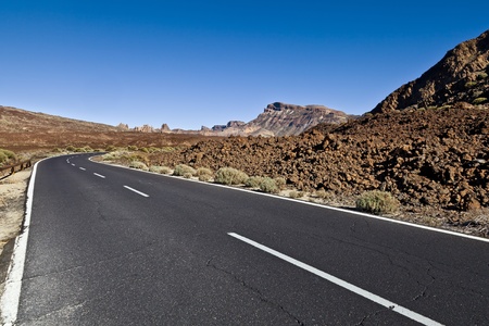 Desertic Road in Orotava Valley, Tenerigeの写真素材