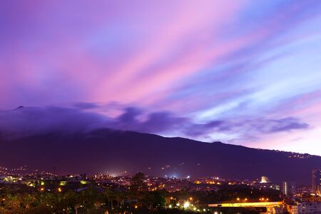Puerto de la Cruz by Night, Tenerife, Spainの写真素材