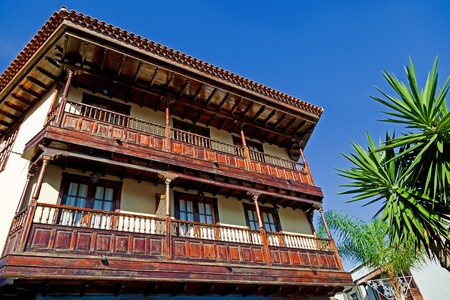 Traditional Canarian Architecture in Puerto de la Cruz, Tenerifeのeditorial素材