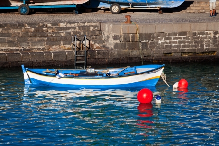 Traditional Fishing Rowboat in Puerto de la Cruz, Tenerifeの写真素材