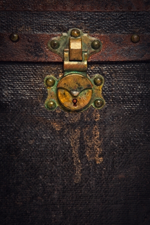Closeup of a Rusty Old Chest Trunkの写真素材