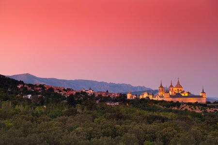 Warm Sunset in El Escorial Monastery, Madridの写真素材
