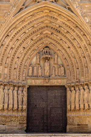 View of the Entrance of Teruel Cathedralの写真素材