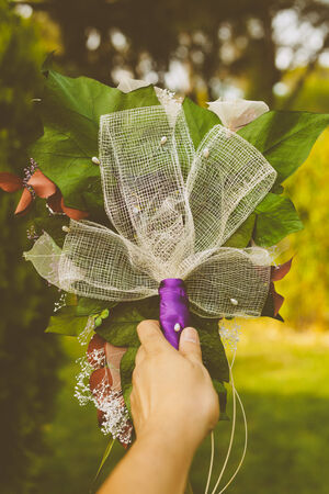 Bride with a Beautiful Bouquet of Flowers
の写真素材