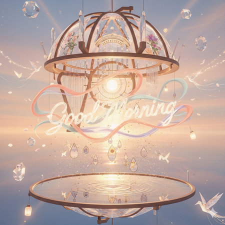 Ceiling chandelier on a background of blue sky with starsの写真素材