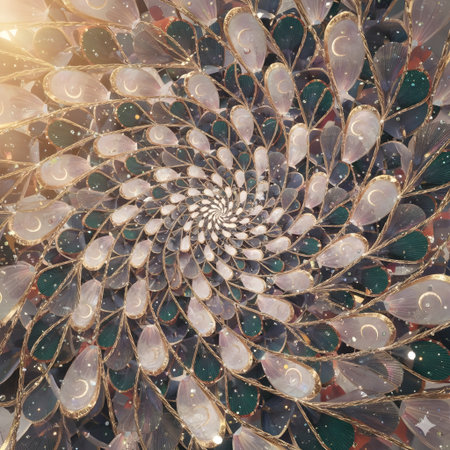 Abstract background. Psychedelic kaleidoscope texture. Unique kaleidoscope design.の写真素材