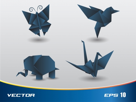 Origami paper vector collectionのイラスト素材