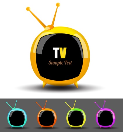 Televition TV vector setのイラスト素材